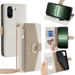 For OnePlus Nord CE5 5G / Ace 5 Racing 5G Case Mirror Wallet Leather Phone Cover with Chain Shoulder Strap
