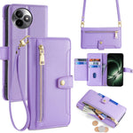 For Xiaomi Redmi K80 Ultra 5G Leather Case Zipper Pocket Wallet Phone Cover with 2 Straps