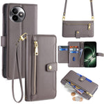 For Xiaomi Redmi K80 Ultra 5G Leather Case Zipper Pocket Wallet Phone Cover with 2 Straps