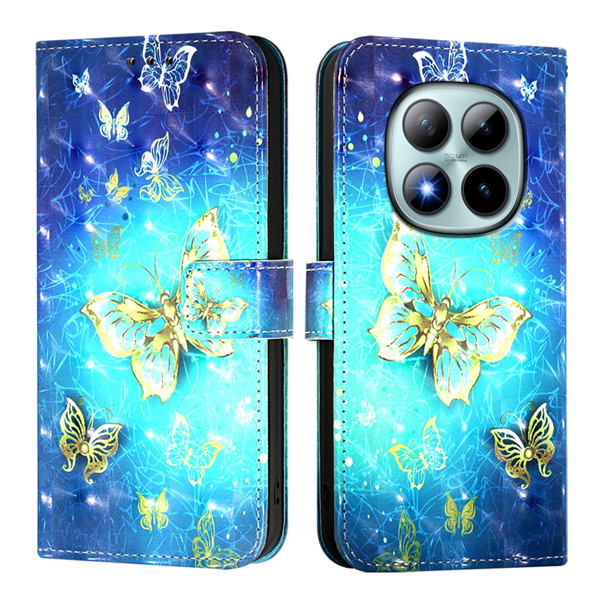 For Xiaomi Poco M8 Pro 5G / Redmi Note 15 Pro+ 5G (Global) Leather Case Pattern Printing Wallet Stand Mobile Cover with Strap