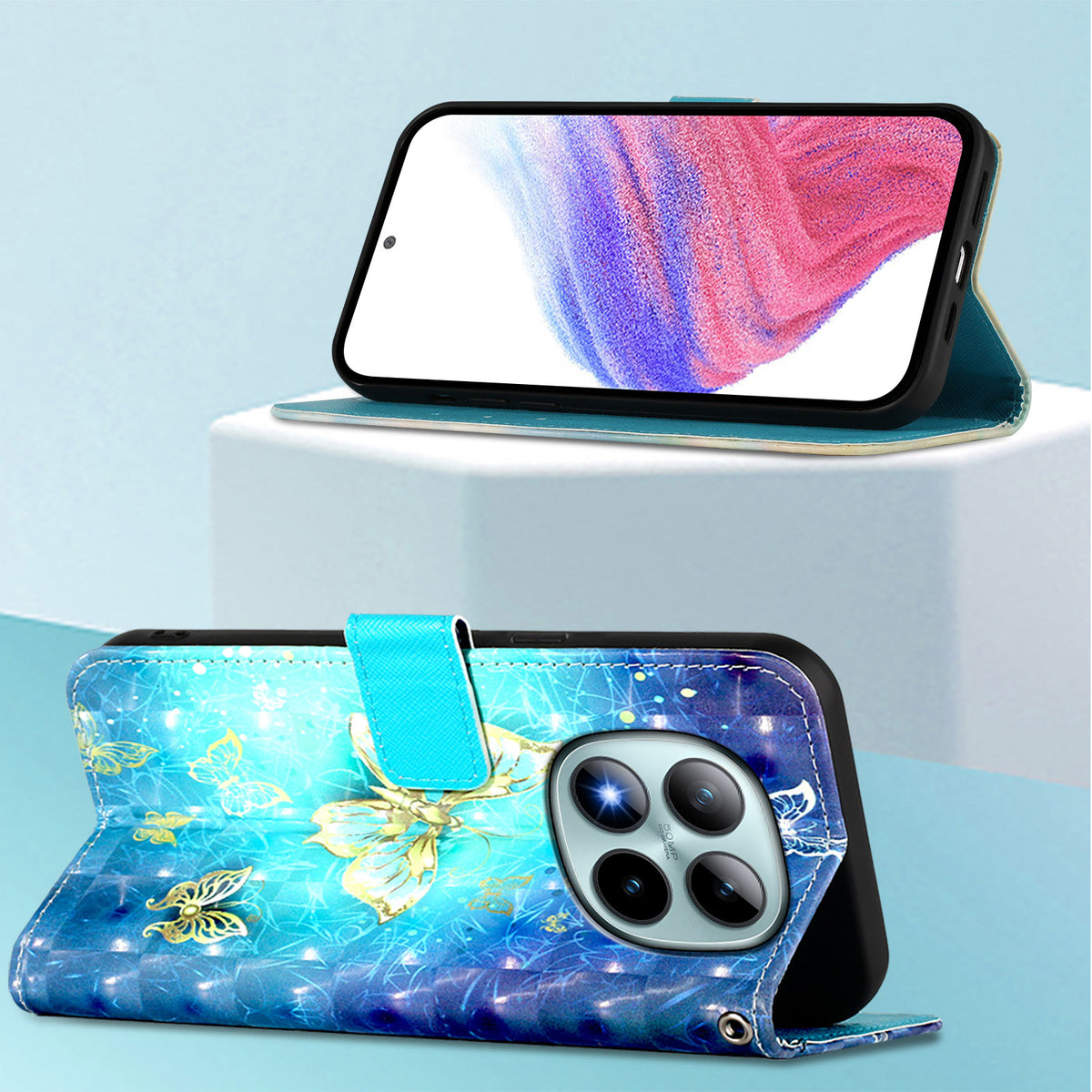 For Xiaomi Poco M8 Pro 5G / Redmi Note 15 Pro+ 5G (Global) Leather Case Pattern Printing Wallet Stand Mobile Cover with Strap