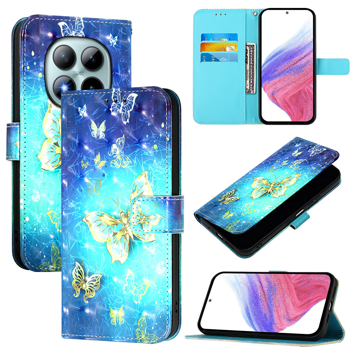 For Xiaomi Poco M8 Pro 5G / Redmi Note 15 Pro+ 5G (Global) Leather Case Pattern Printing Wallet Stand Mobile Cover with Strap