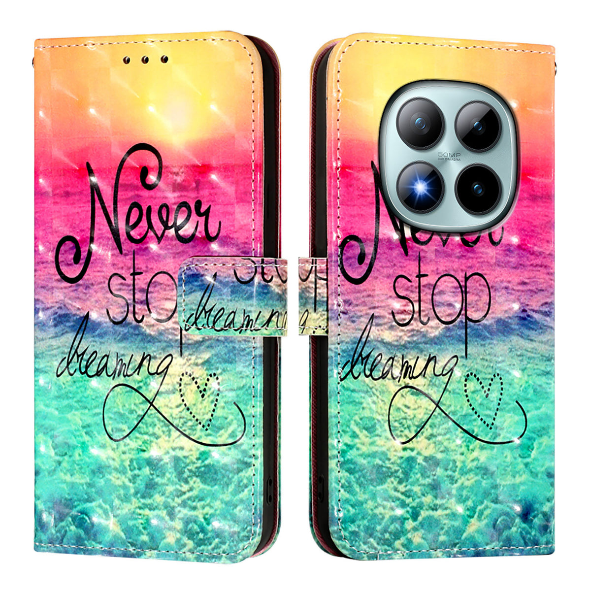 For Xiaomi Poco M8 Pro 5G / Redmi Note 15 Pro+ 5G (Global) Leather Case Pattern Printing Wallet Stand Mobile Cover with Strap