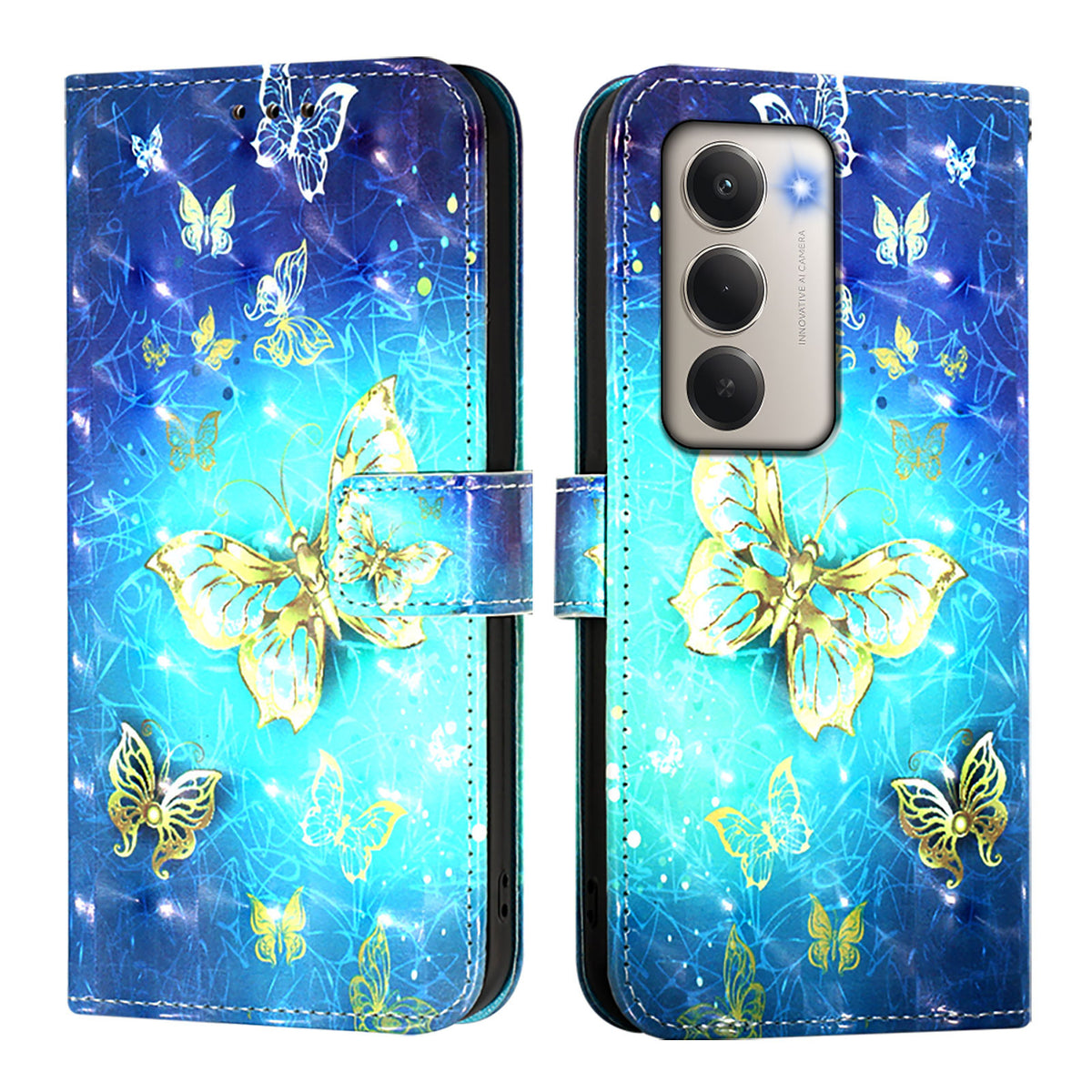 For Xiaomi Redmi 15 4G (EU) (171mm) Leather Case Pattern Printing Wallet Stand Mobile Cover with Strap