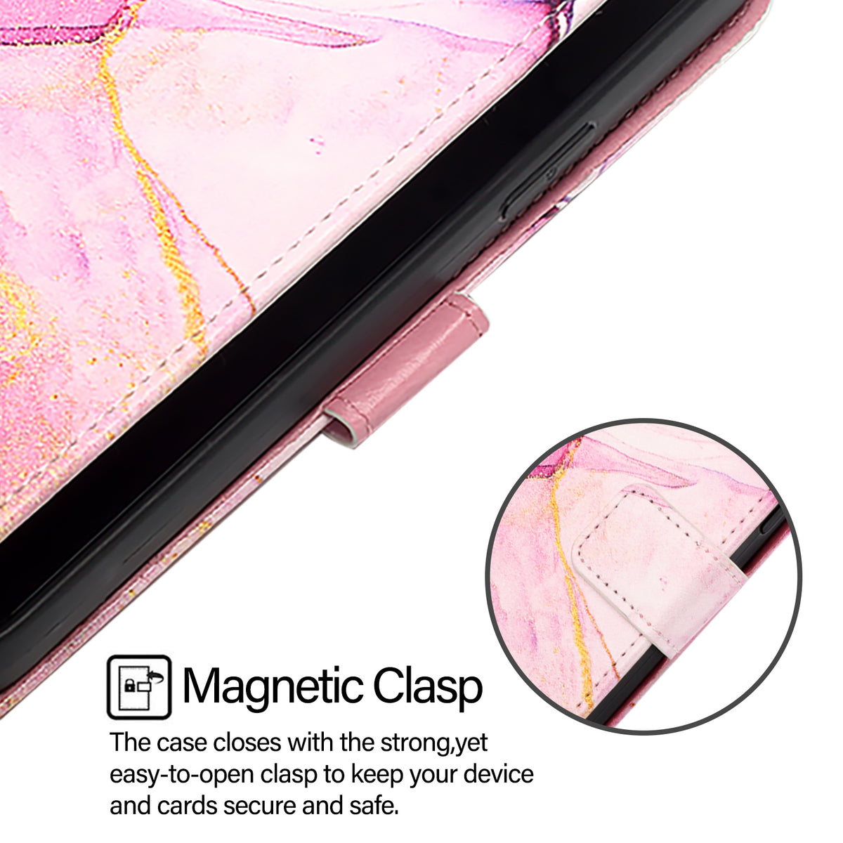 For Xiaomi Poco M7 Plus 5G / M7 4G (169mm) Case with Strap Marble Pattern Leather Phone Cover Card Holder