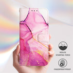For Xiaomi Poco M7 Plus 5G / M7 4G (169mm) Case with Strap Marble Pattern Leather Phone Cover Card Holder