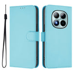 For Xiaomi Poco M8 Pro 5G / Redmi Note 15 Pro+ 5G (Global) Case Solid Color Wallet Leather Phone Cover with Strap