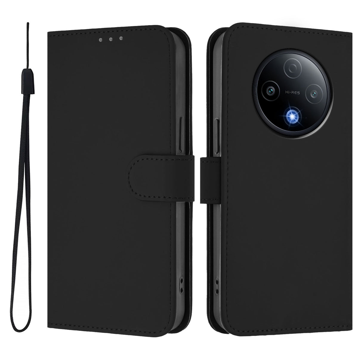 Xiaomi Redmi 15 4G (EU) (171mm) Fodral Enfärgat Plånboksfodral i Läder med mobilrem