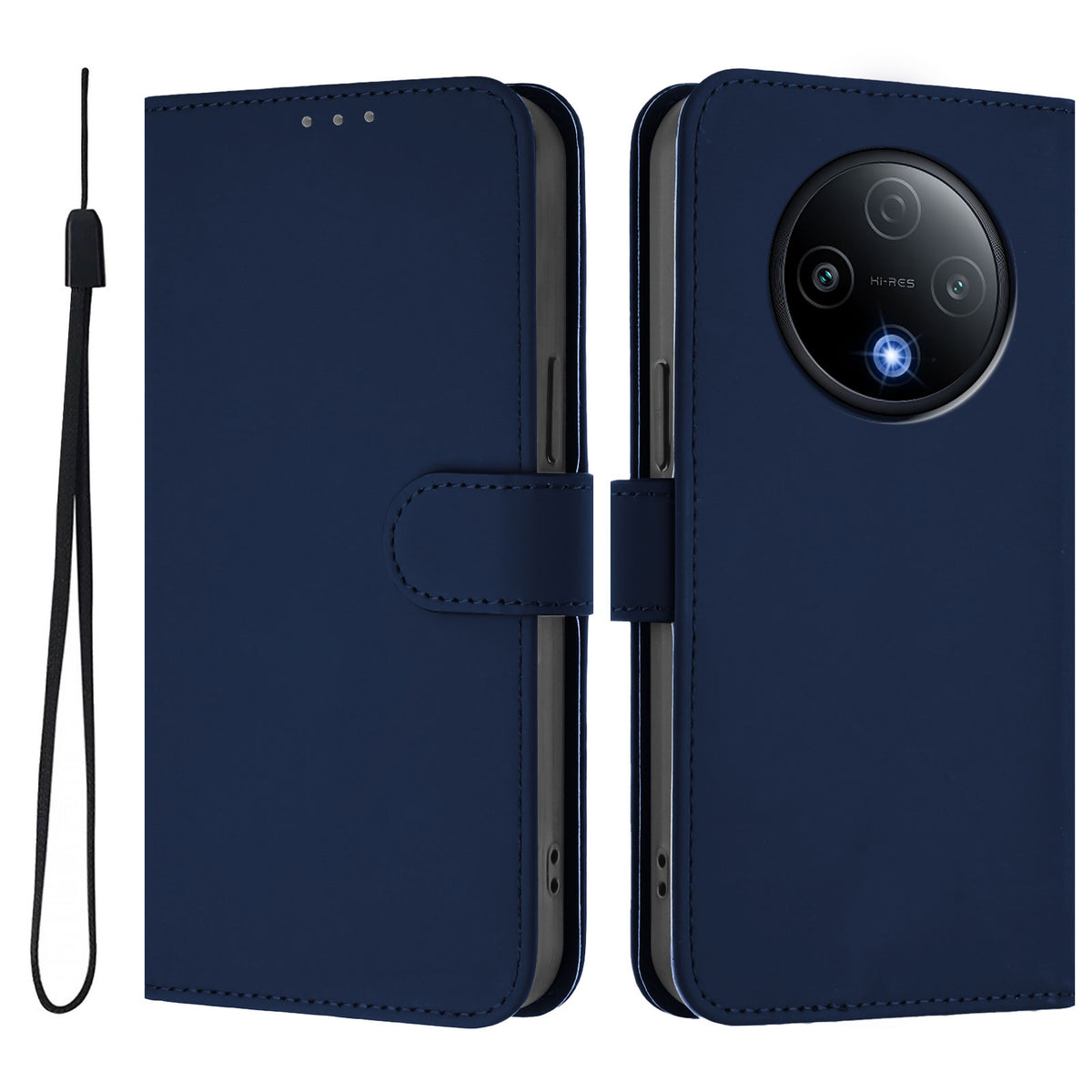 Xiaomi Redmi 15 4G (EU) (171mm) Fodral Enfärgat Plånboksfodral i Läder med mobilrem