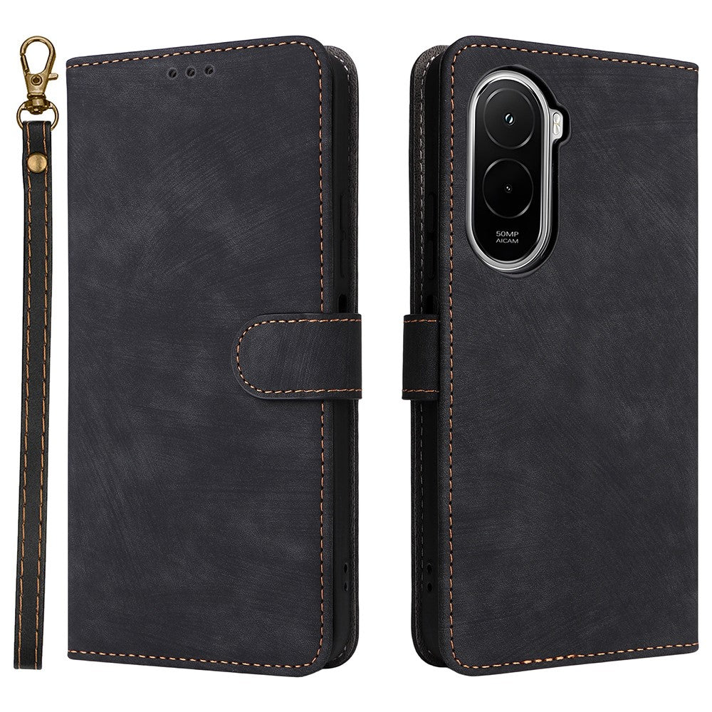 For Xiaomi Poco M7 Plus 5G / Poco M7 4G (169mm) Case Wallet RFID Blocking PU Leather Phone Cover Stand with Strap