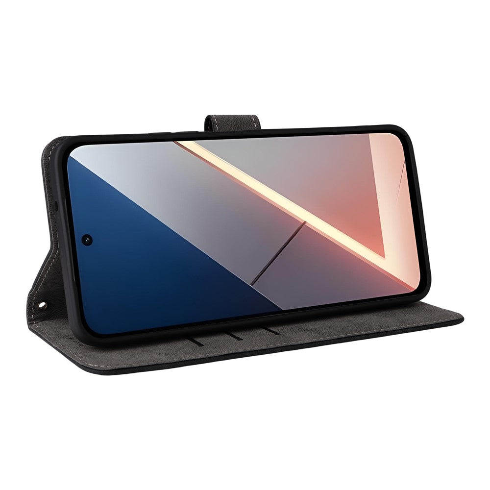 For Xiaomi Poco M7 Plus 5G / Poco M7 4G (169mm) Case Wallet RFID Blocking PU Leather Phone Cover Stand with Strap