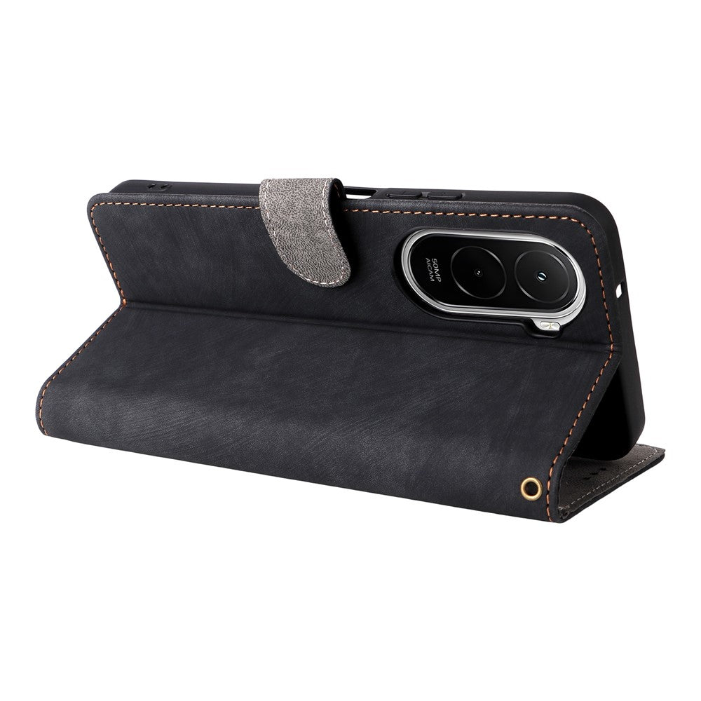 For Xiaomi Poco M7 Plus 5G / Poco M7 4G (169mm) Case Wallet RFID Blocking PU Leather Phone Cover Stand with Strap