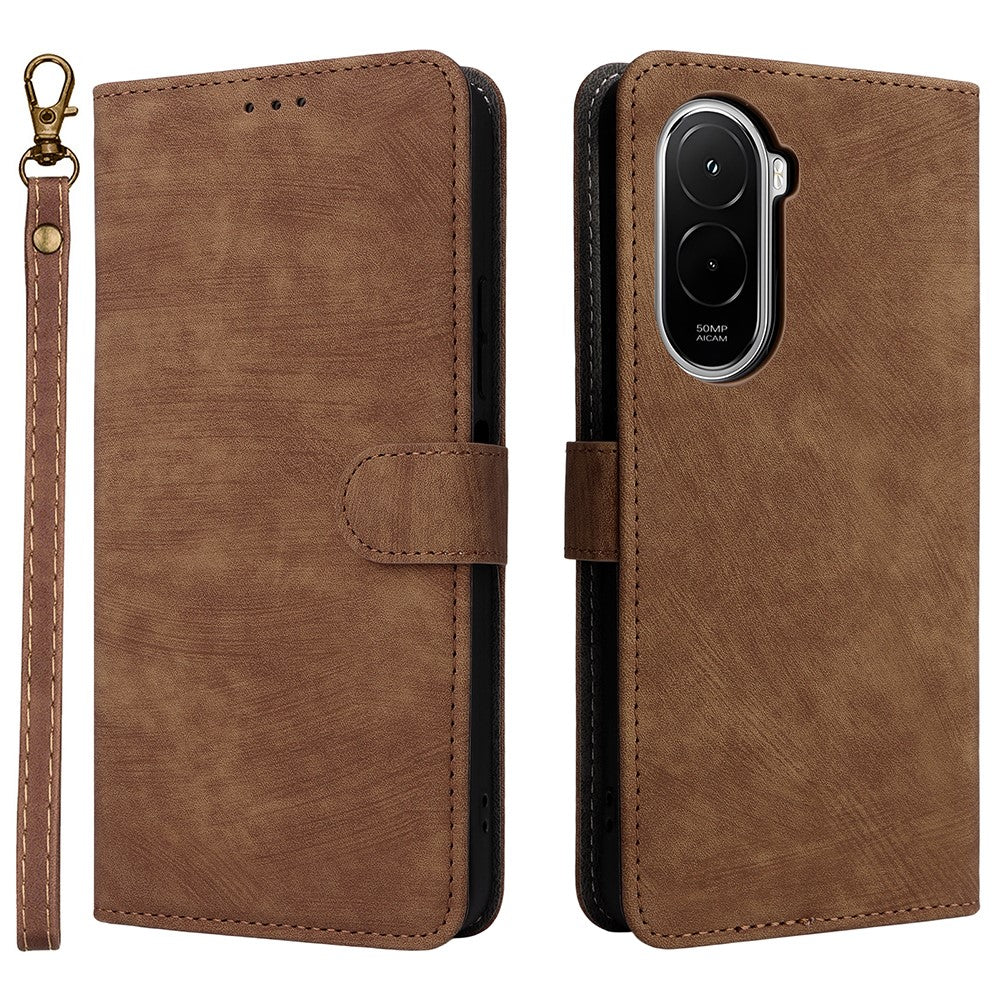 For Xiaomi Poco M7 Plus 5G / Poco M7 4G (169mm) Case Wallet RFID Blocking PU Leather Phone Cover Stand with Strap