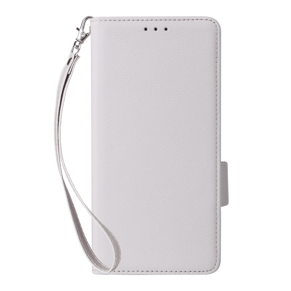 For Xiaomi Poco M7 Plus 5G / Poco M7 4G (169mm) Case Litchi Texture Wallet Leather Phone Cover with Wrist Strap