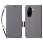 For Xiaomi Poco M7 Plus 5G / Poco M7 4G (169mm) Case Litchi Texture Wallet Leather Phone Cover with Wrist Strap
