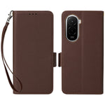 For Xiaomi Poco M7 Plus 5G / Poco M7 4G (169mm) Case Litchi Texture Wallet Leather Phone Cover with Wrist Strap