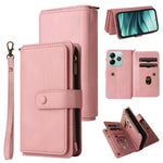 For Xiaomi Poco M7 Pro 5G / Xiaomi Redmi Note 14 5G Zipper Wallet Case with 15 Card Slots and Strap Leather Phone Cover