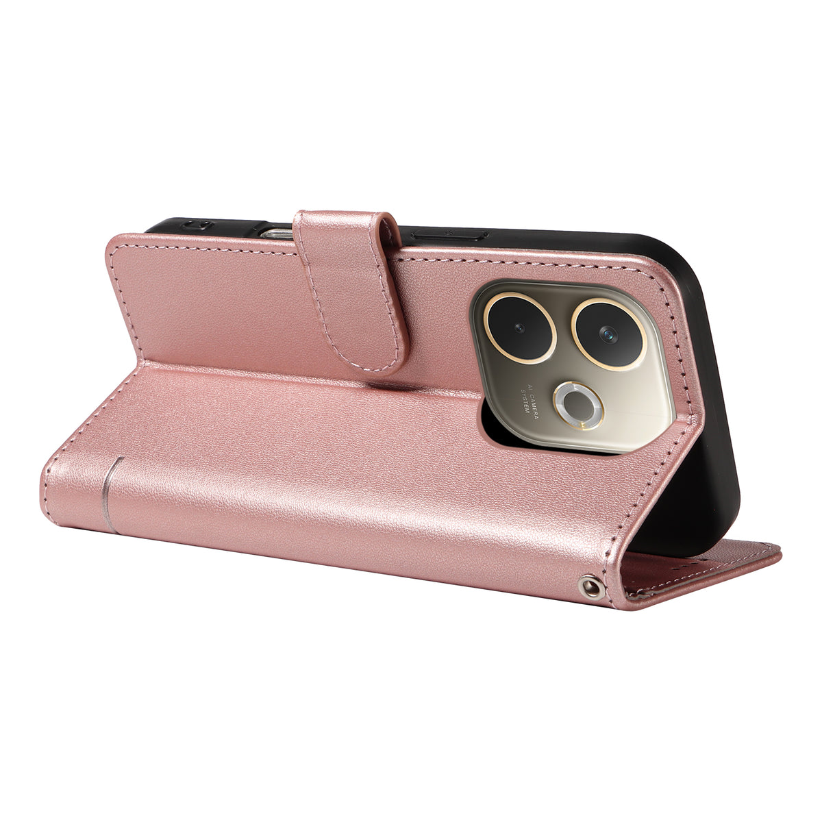 For Oppo A5 Energy 5G (China) / Oppo A5 Pro 5G (Global) Case Cat Pattern Imprint Leather Phone Cover with Wrist Strap