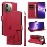 For Oppo A5 Energy 5G (China) / Oppo A5 Pro 5G (Global) Case Cat Pattern Imprint Leather Phone Cover with Wrist Strap