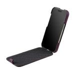 MELKCO Til iPhone 17-cover Kompatibelt med MagSafe Lodret Flip Ægte Koskindlæder + PC Telefoncover
