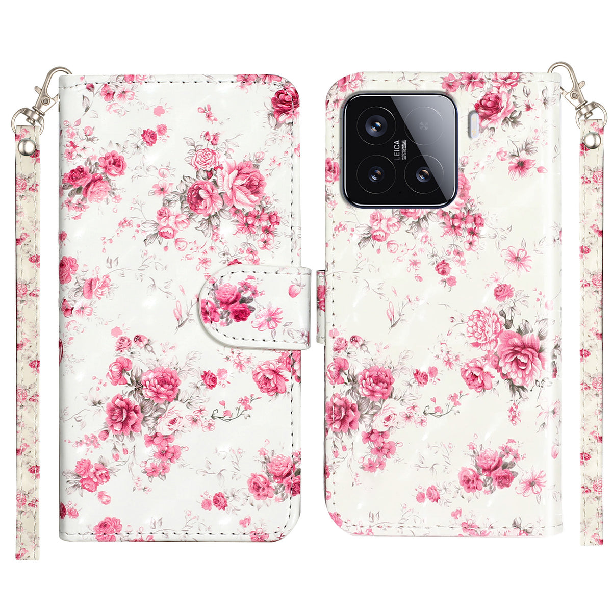 For Xiaomi 15T Pro Wallet Case 3D Pattern Printed Leather Phone Cover with Strap