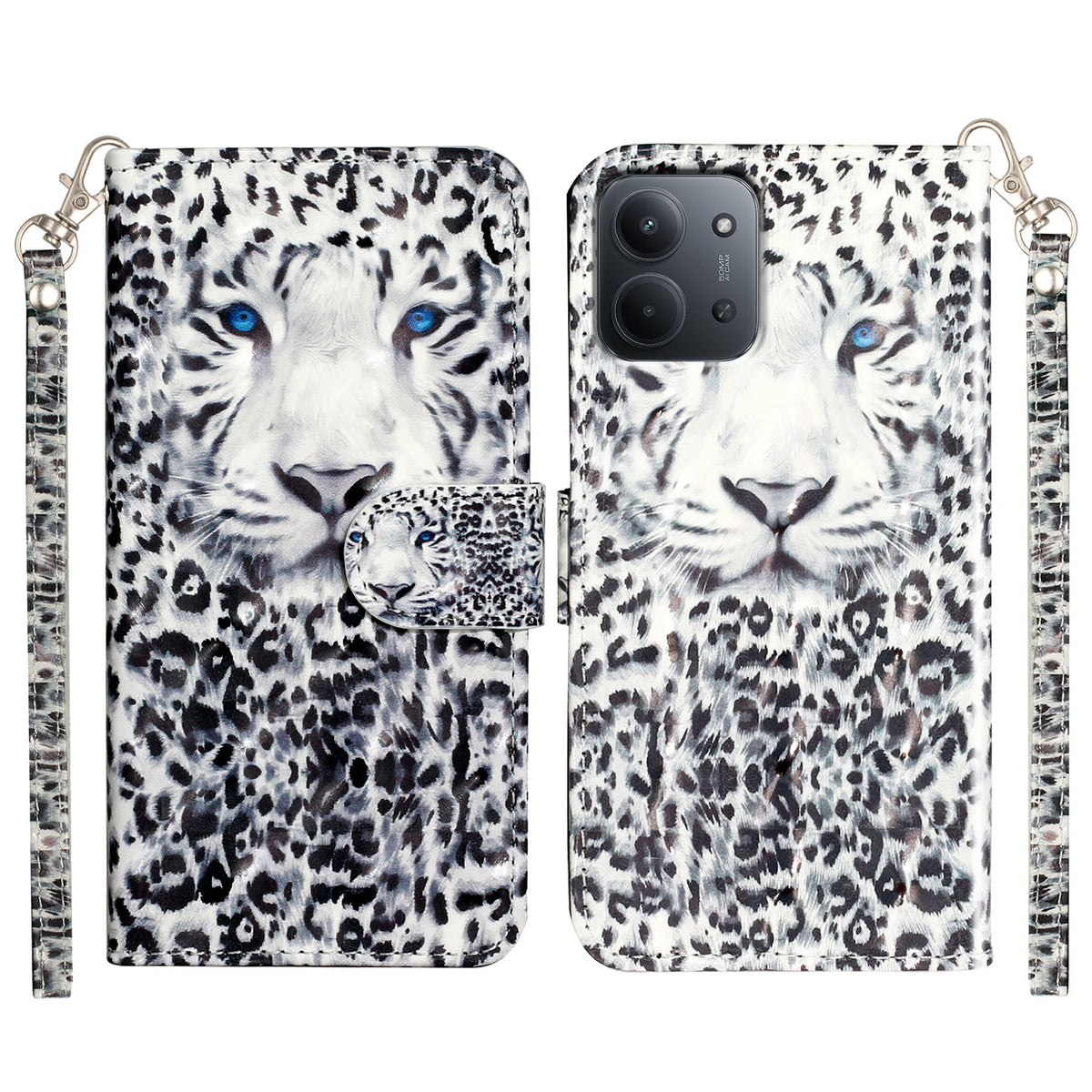 For Xiaomi Redmi 15C 4G (EU) (173mm) / 15C 5G (EU) (173mm) / Poco C85 4G (173mm) Case Pattern Print Leather Phone Cover with Strap