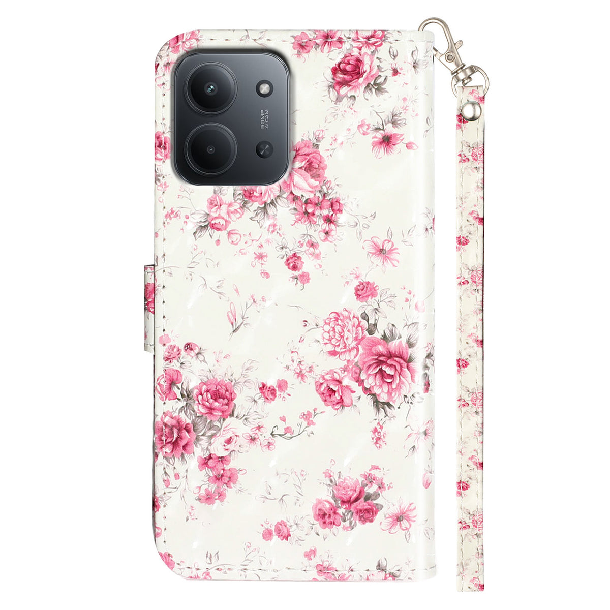 For Xiaomi Redmi 15C 4G (Global) (171mm) Wallet Case 3D Pattern Printed Leather Phone Cover with Strap