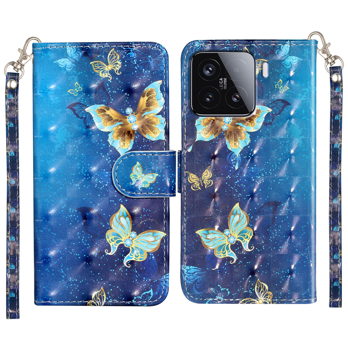 For Xiaomi 15T Wallet Case 3D Pattern Printed Leather Phone Cover with Strap