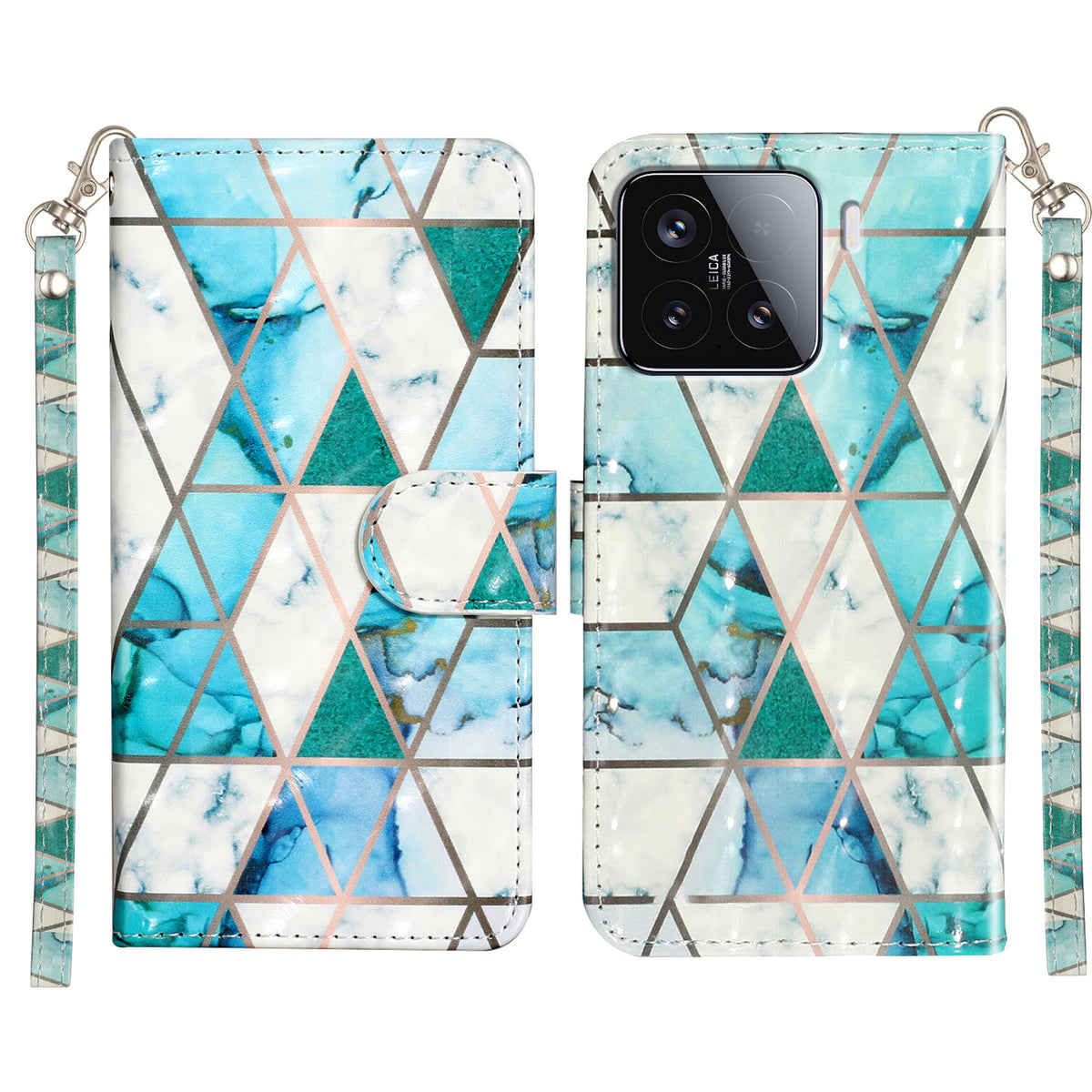 For Xiaomi 15T Wallet Case 3D Pattern Printed Leather Phone Cover with Strap