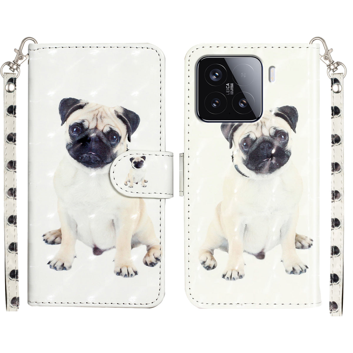 For Xiaomi 15T Wallet Case 3D Pattern Printed Leather Phone Cover with Strap