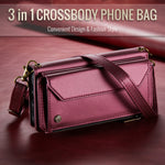 CASEME For iPhone 17 Leather Case  C36 Zipper 10 Card Slots Phone Cover with Straps