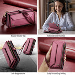 CASEME For iPhone 17 Leather Case  C36 Zipper 10 Card Slots Phone Cover with Straps