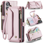 CASEME For iPhone 17 Leather Case  C36 Zipper 10 Card Slots Phone Cover with Straps