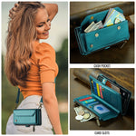 CASEME For iPhone 18 Pro Max / 17 Pro Max Leather Case C36 Zipper 10 Card Slots Phone Cover with Straps