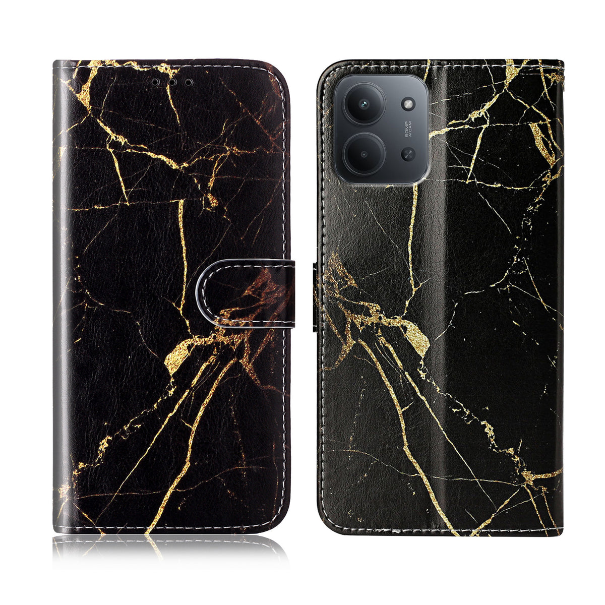 For Xiaomi Redmi 15C 4G (Global) (171mm) Stand Case Marble Painted Folio Flip Leather Wallet Phone Cover