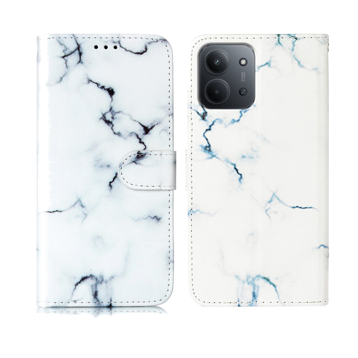 For Xiaomi Redmi 15C 4G (Global) (171mm) Stand Case Marble Painted Folio Flip Leather Wallet Phone Cover