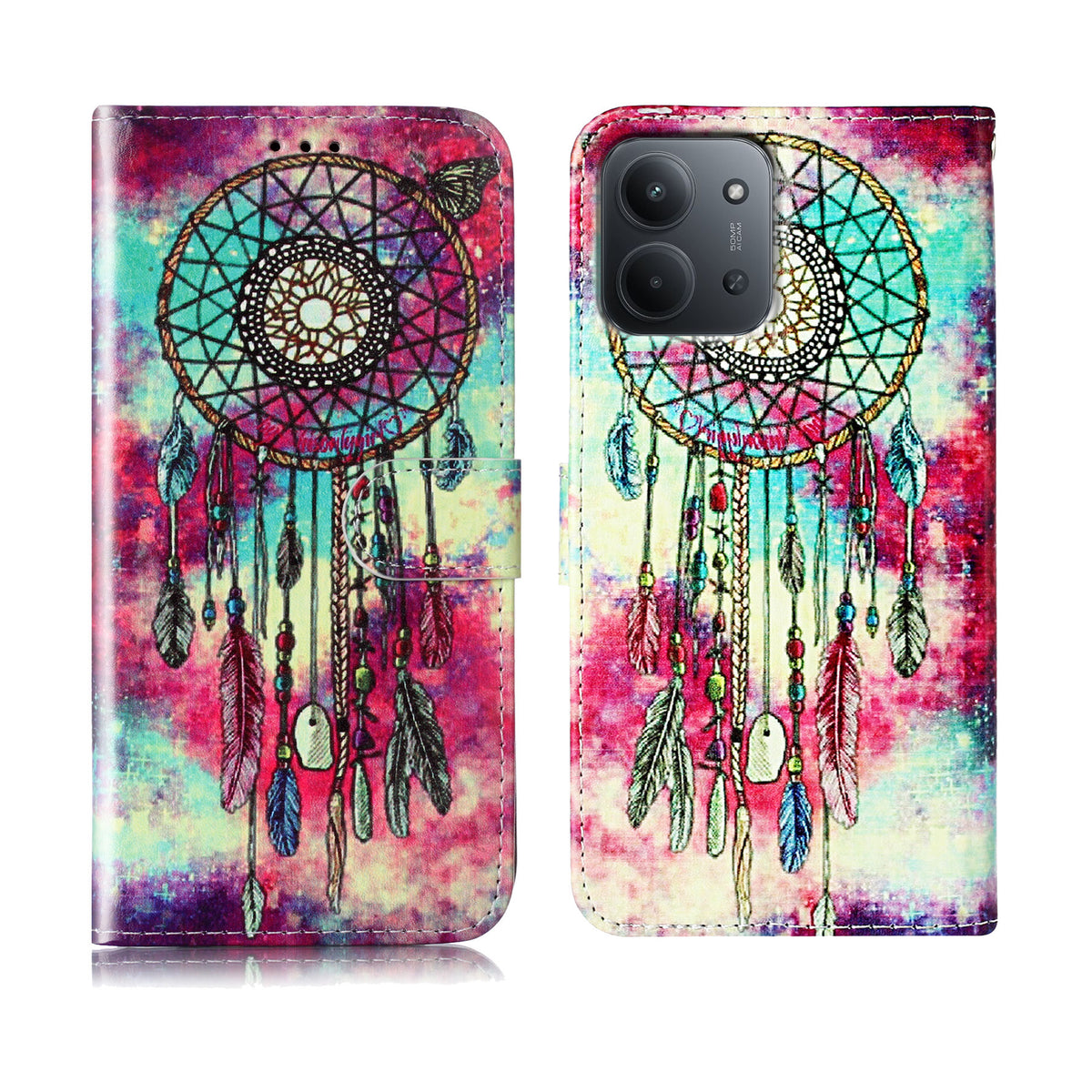 For Xiaomi Redmi 15C 4G (Global) (171mm) Stand Case Marble Painted Folio Flip Leather Wallet Phone Cover