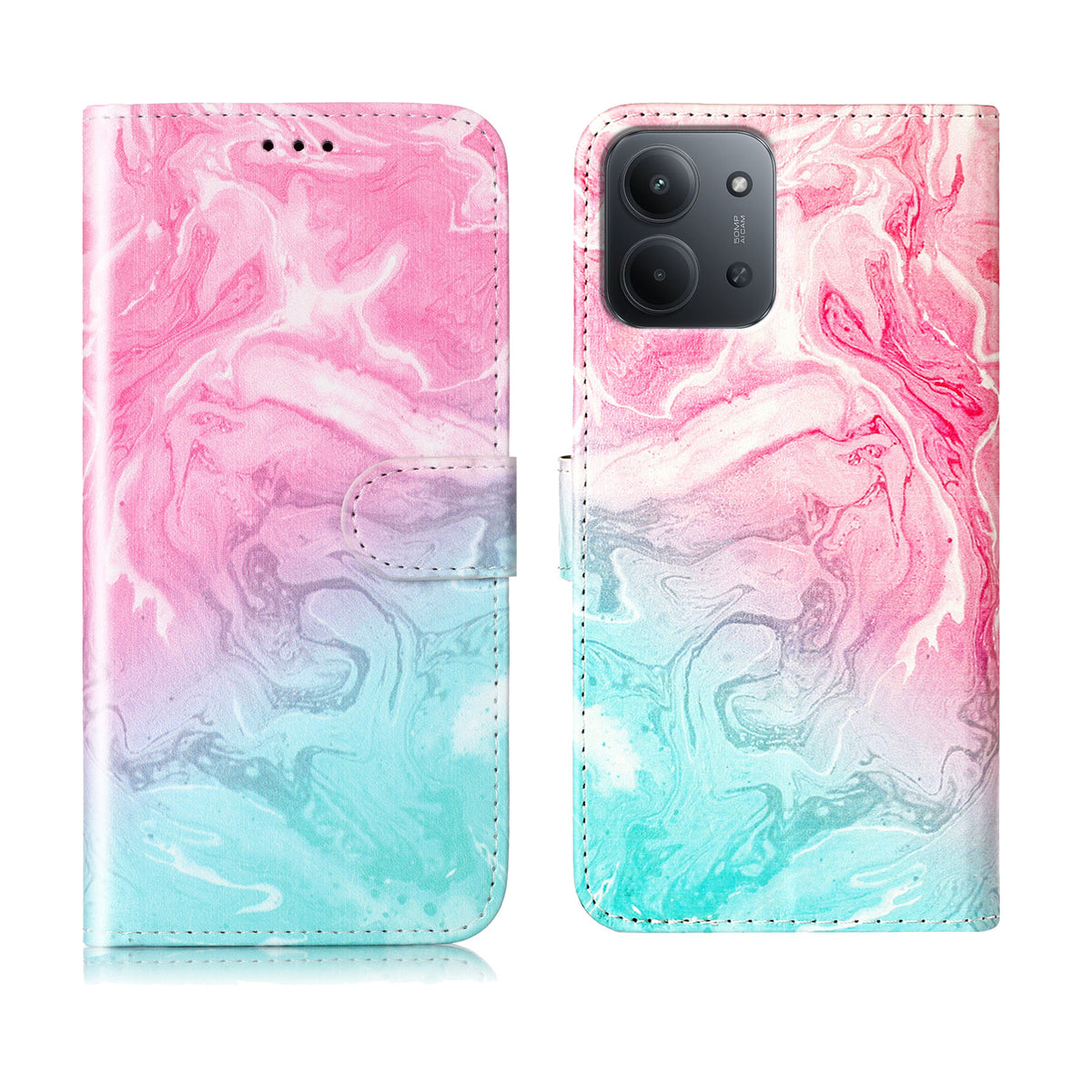 For Xiaomi Redmi 15C 4G (Global) (171mm) Stand Case Marble Painted Folio Flip Leather Wallet Phone Cover
