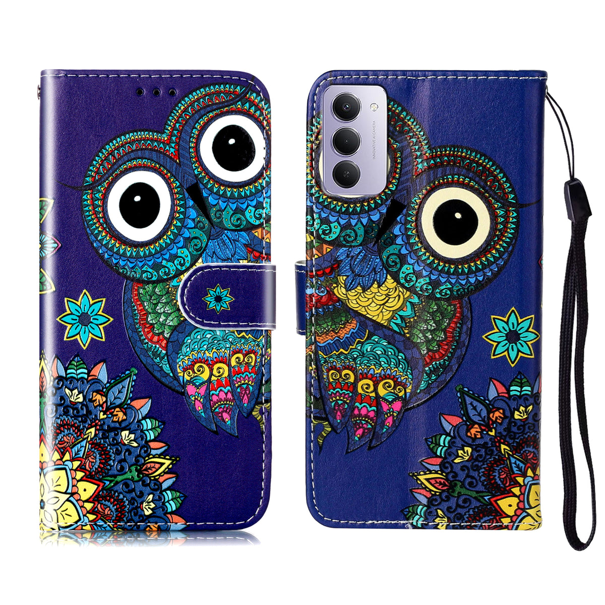 For Xiaomi Redmi 15 5G (EU) (171mm) / Xiaomi Redmi 15 4G (EU) (171mm) Case Pattern Leather Wallet Phone Cover with Strap