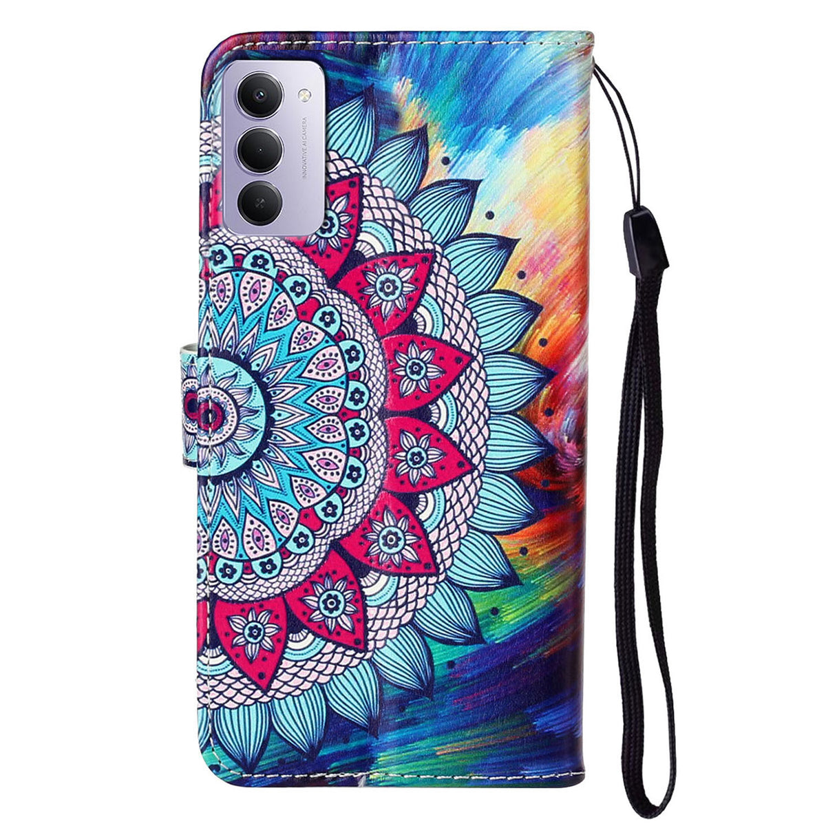 For Xiaomi Redmi 15 5G (EU) (171mm) / Xiaomi Redmi 15 4G (EU) (171mm) Case Pattern Leather Wallet Phone Cover with Strap