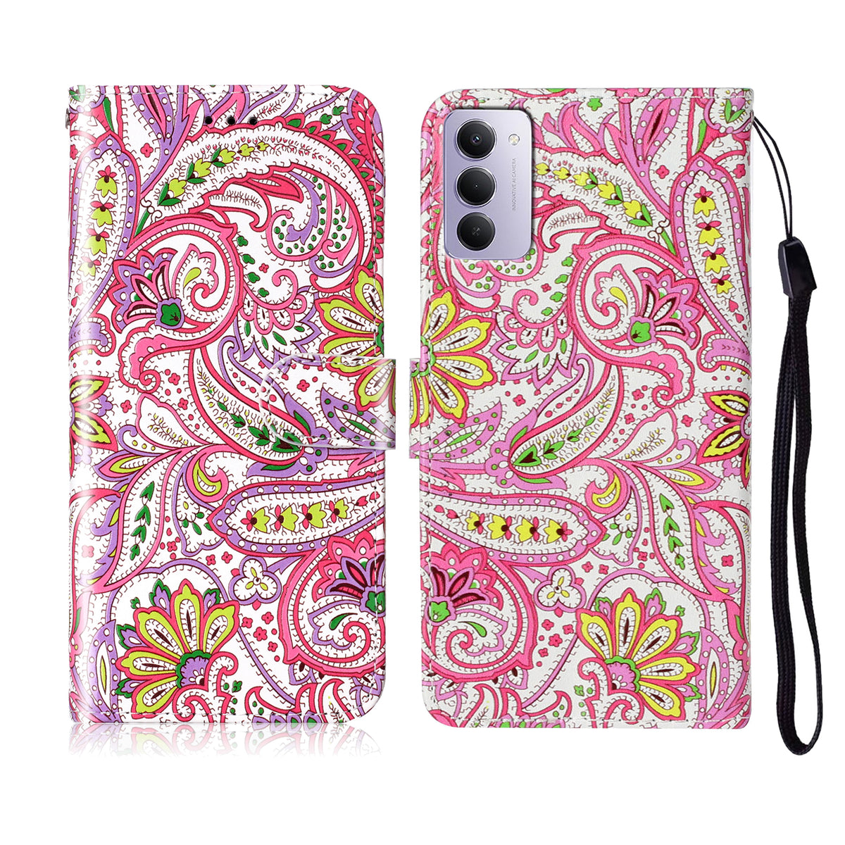For Xiaomi Redmi 15 5G (EU) (171mm) / Xiaomi Redmi 15 4G (EU) (171mm) Case Pattern Leather Wallet Phone Cover with Strap