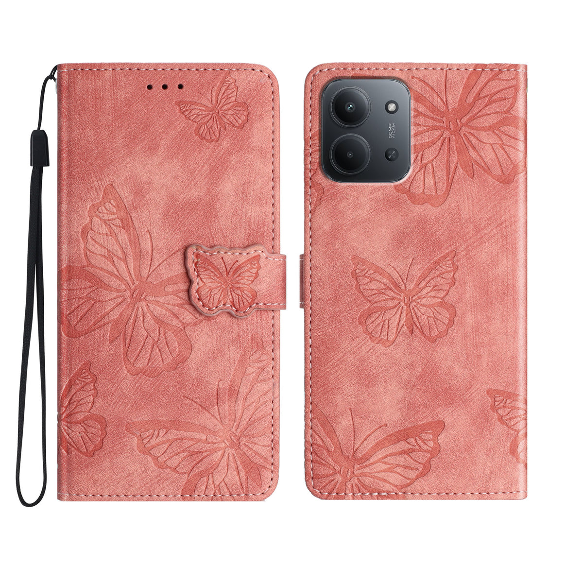 Xiaomi Redmi Redmi 15C 4G (EU) (173 mm) / 15C 5G (EU) (173 mm) / Poco C85 4G (173 mm) Fodral Fjärilsdesign Plånbok Läder mobilskal