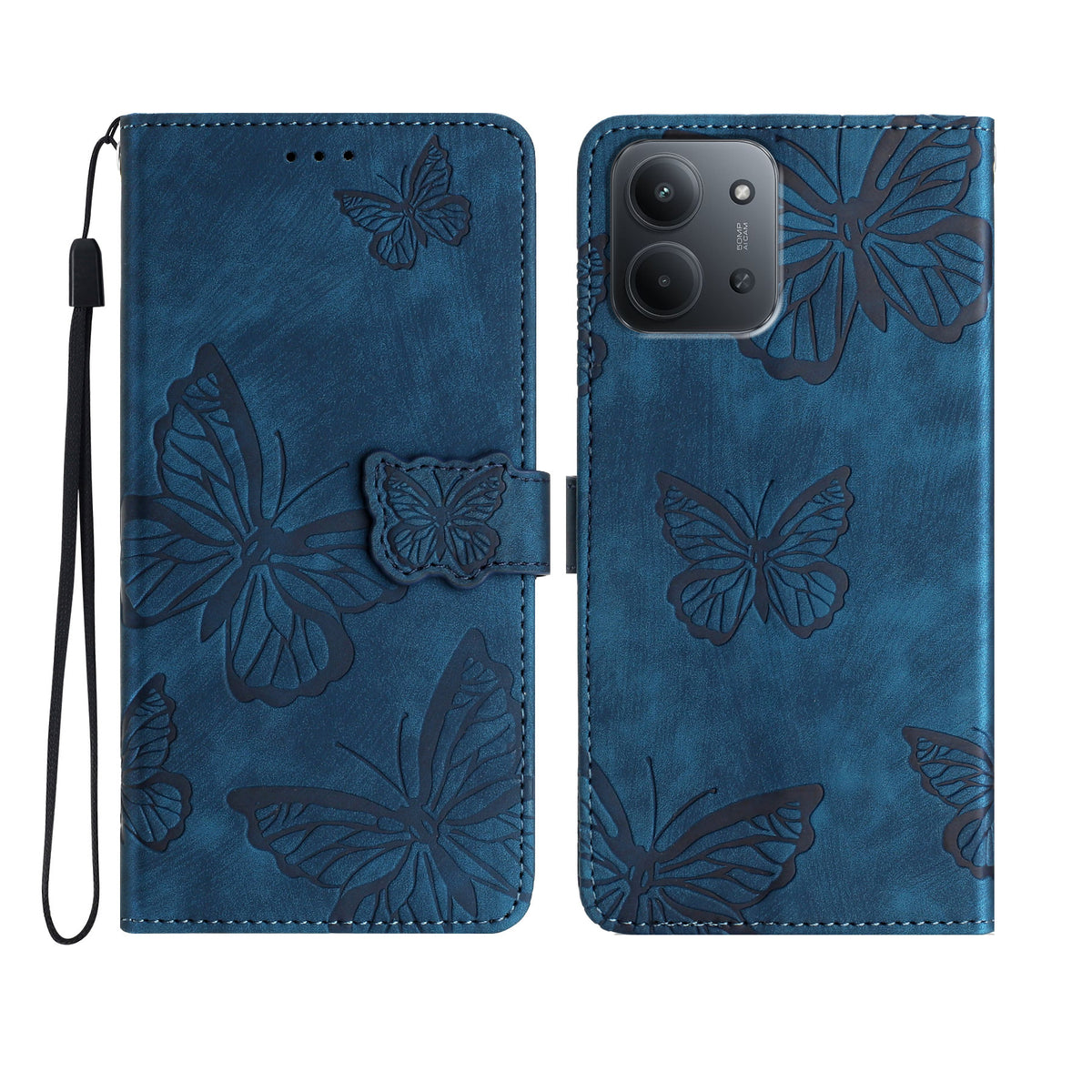 Xiaomi Redmi Redmi 15C 4G (EU) (173 mm) / 15C 5G (EU) (173 mm) / Poco C85 4G (173 mm) Fodral Fjärilsdesign Plånbok Läder mobilskal