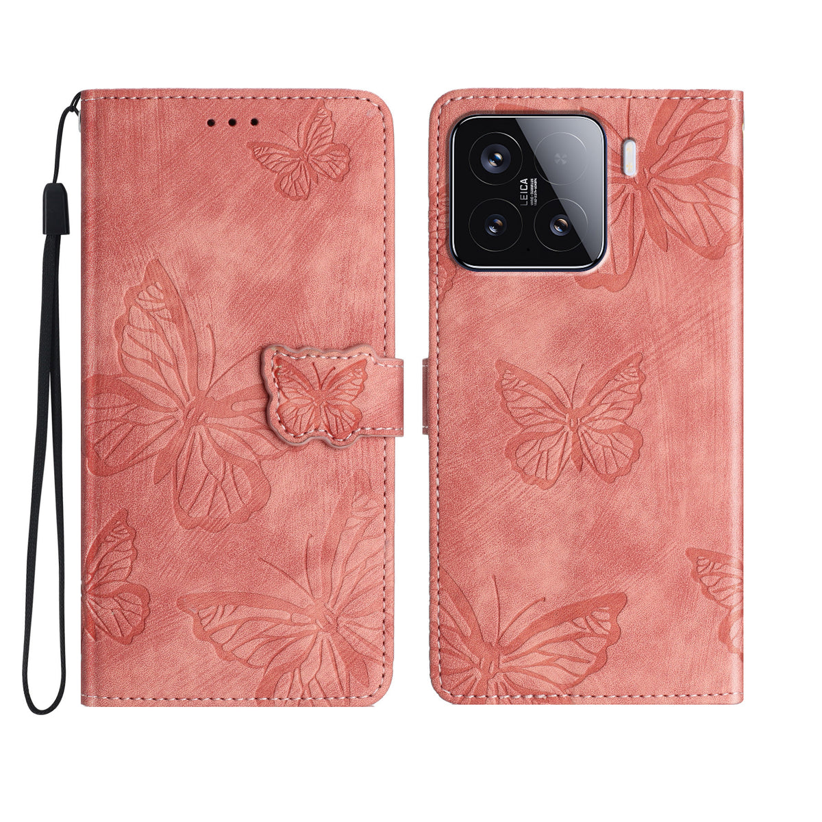 For Xiaomi 15T Pro Case Butterfly Design Flip Wallet Leather Phone Cover Skin-Touch