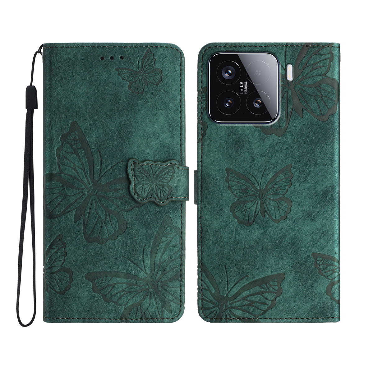 For Xiaomi 15T Pro Case Butterfly Design Flip Wallet Leather Phone Cover Skin-Touch