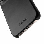 MELKCO For iPhone 17 Case Compatible with MagSafe Waxy Genuine Cow Leather PC Phone Back Cover