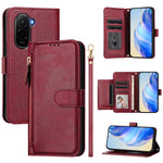 For Xiaomi Poco M7 Plus 5G / M7 4G (169mm) Case Zipper Pocket Multiple Card Slots Leather Phone Cover