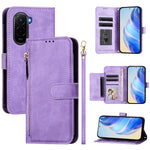 For Xiaomi Poco M7 Plus 5G / M7 4G (169mm) Case Zipper Pocket Multiple Card Slots Leather Phone Cover