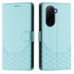 For Xiaomi Poco M7 Plus 5G / M7 4G (169mm) Case Imprinted Honeycomb RFID Blocking Leather Phone Cover with Strap
