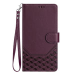 For Xiaomi Redmi 15 4G (EU) (171mm) Case Imprinted Honeycomb RFID Blocking Leather Phone Cover with Strap